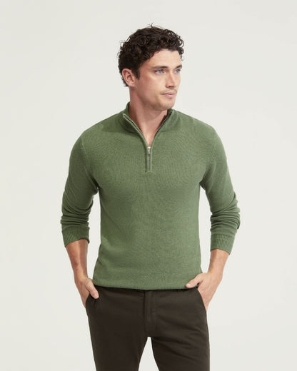 Robert Zip Neck Cotton Knit
