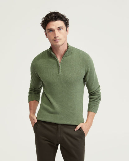 Robert Zip Neck Cotton Knit