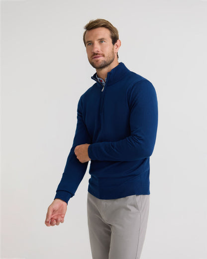 Merino Zip Neck Wool Pullover