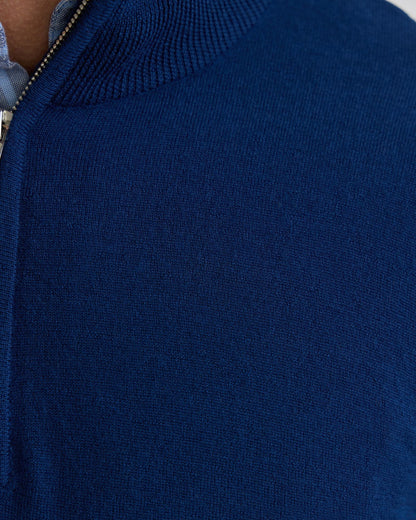 Merino Zip Neck Wool Pullover
