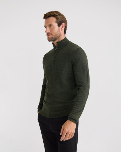 Merino Zip Neck Wool Pullover