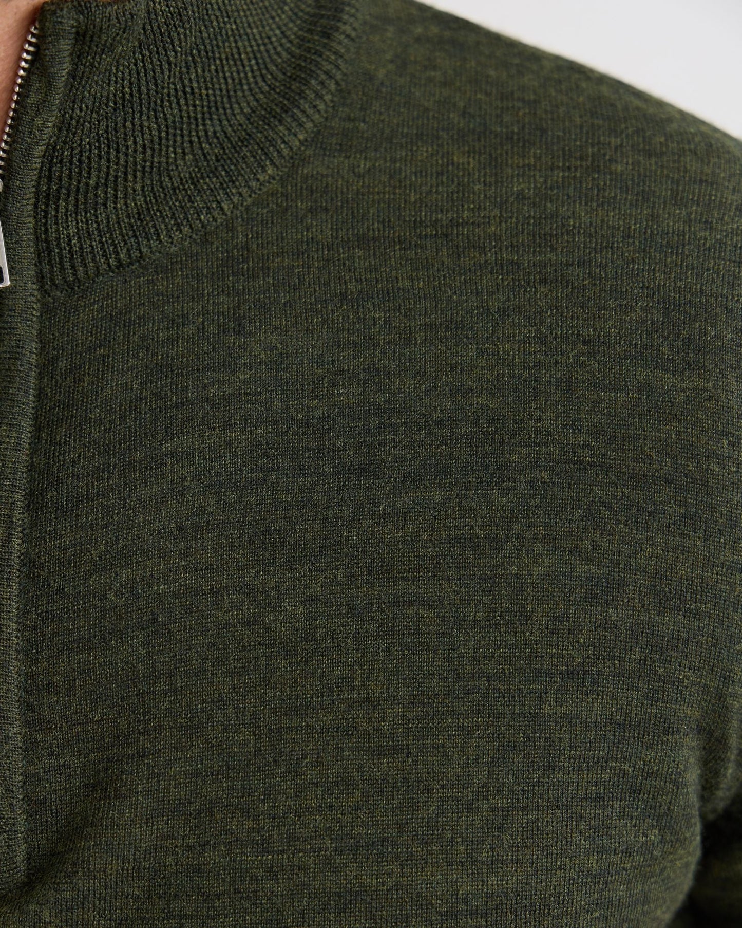 Merino Zip Neck Wool Pullover