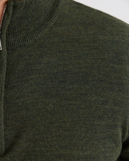 Merino Zip Neck Wool Pullover