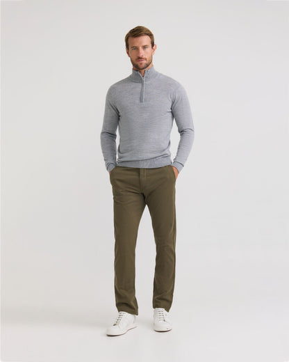 Merino Zip Neck Wool Pullover