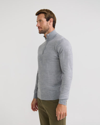 Merino Zip Neck Wool Pullover