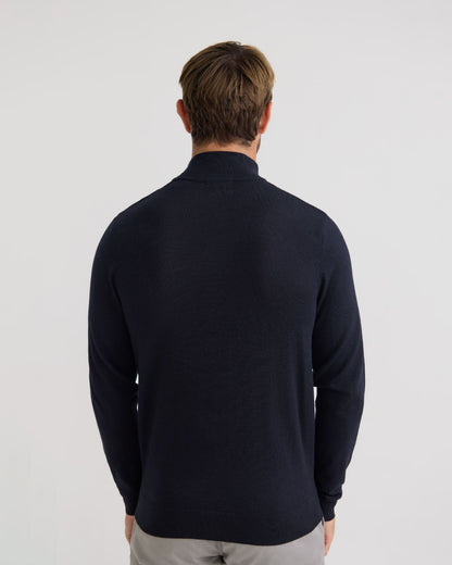 Merino Zip Neck Wool Pullover