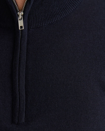 Merino Zip Neck Wool Pullover