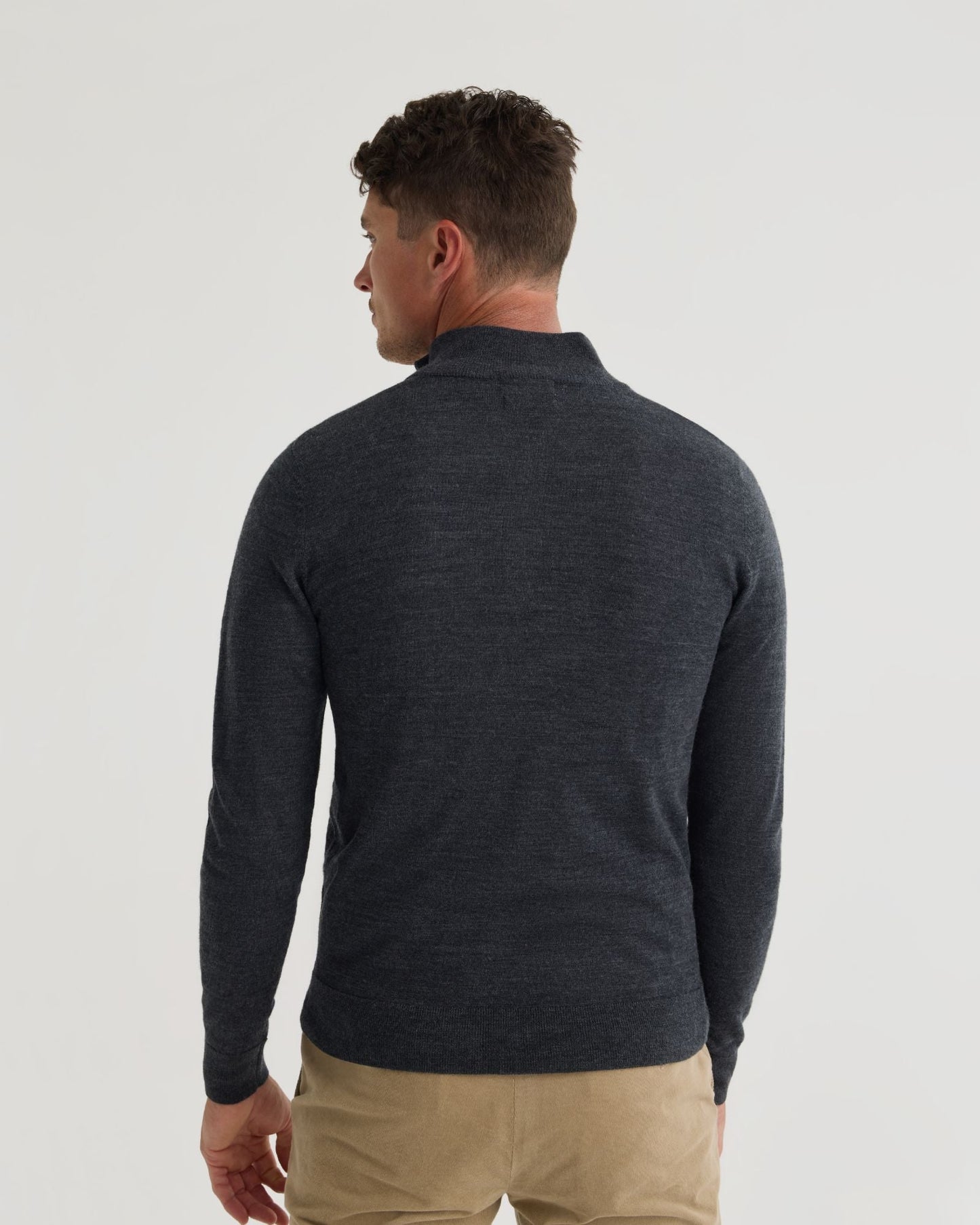 Merino Zip Neck Wool Pullover