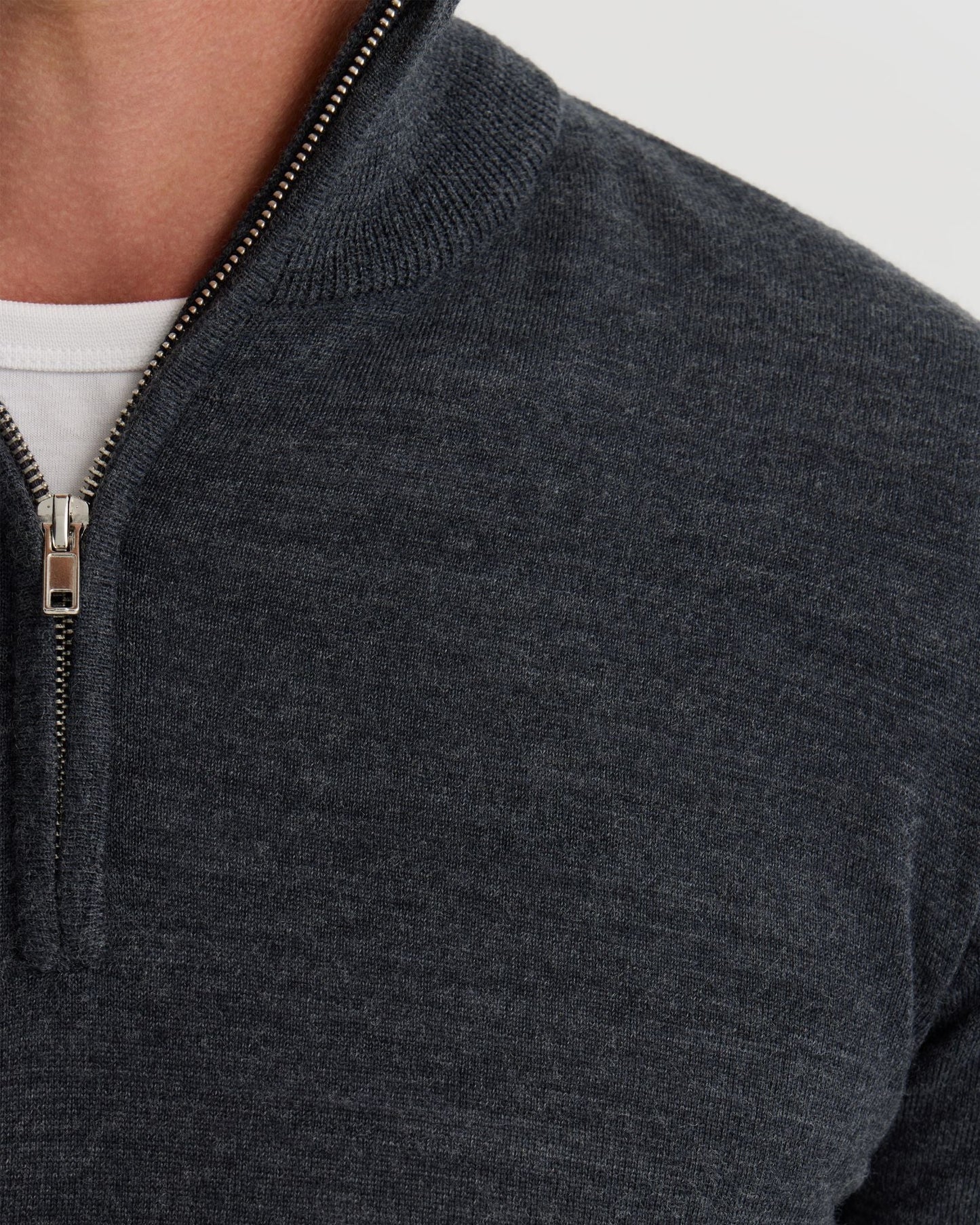 Merino Zip Neck Wool Pullover