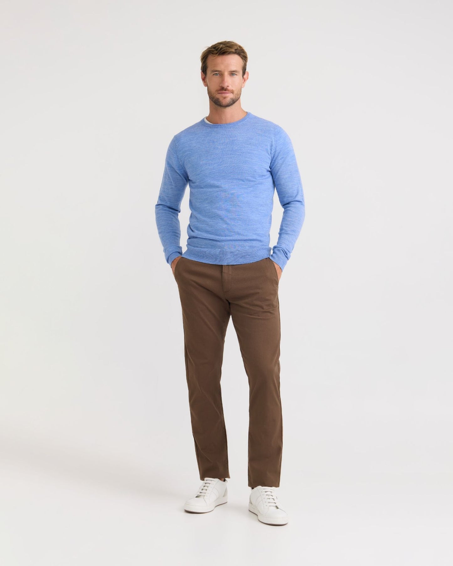 Crew Neck Pure Wool Pullover