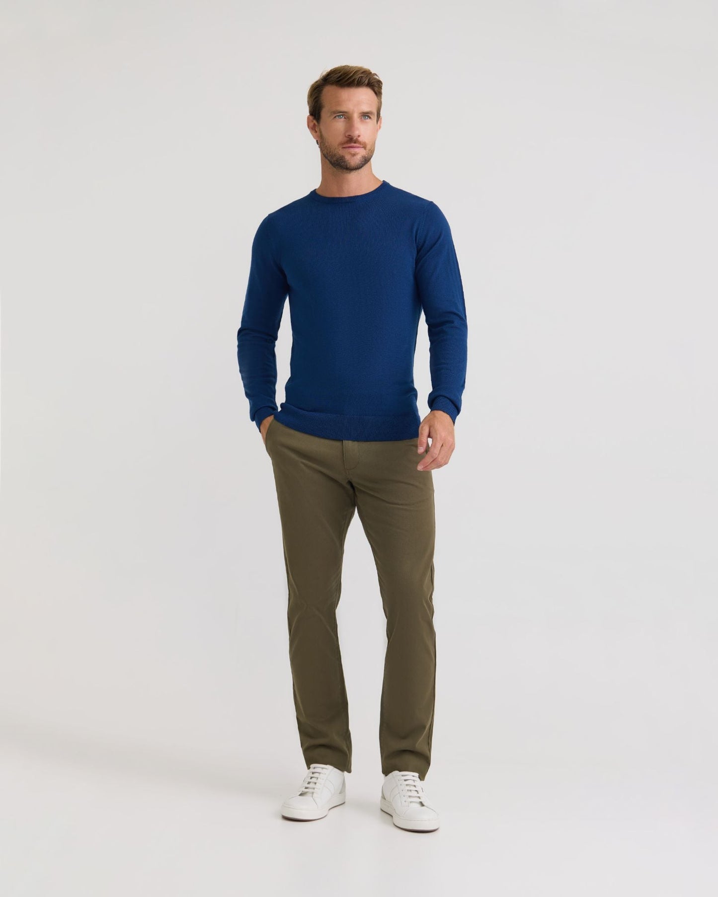 Crew Neck Pure Wool Pullover