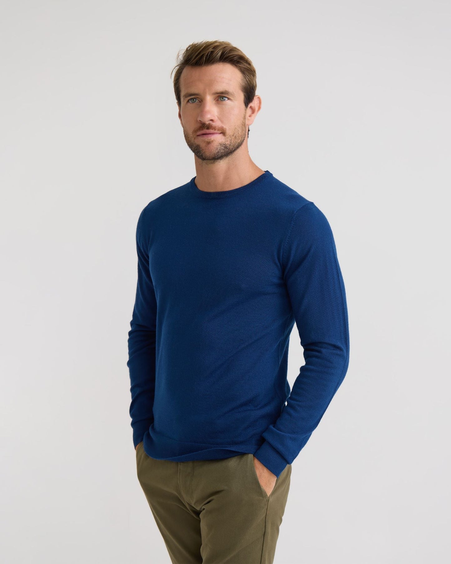 Crew Neck Pure Wool Pullover