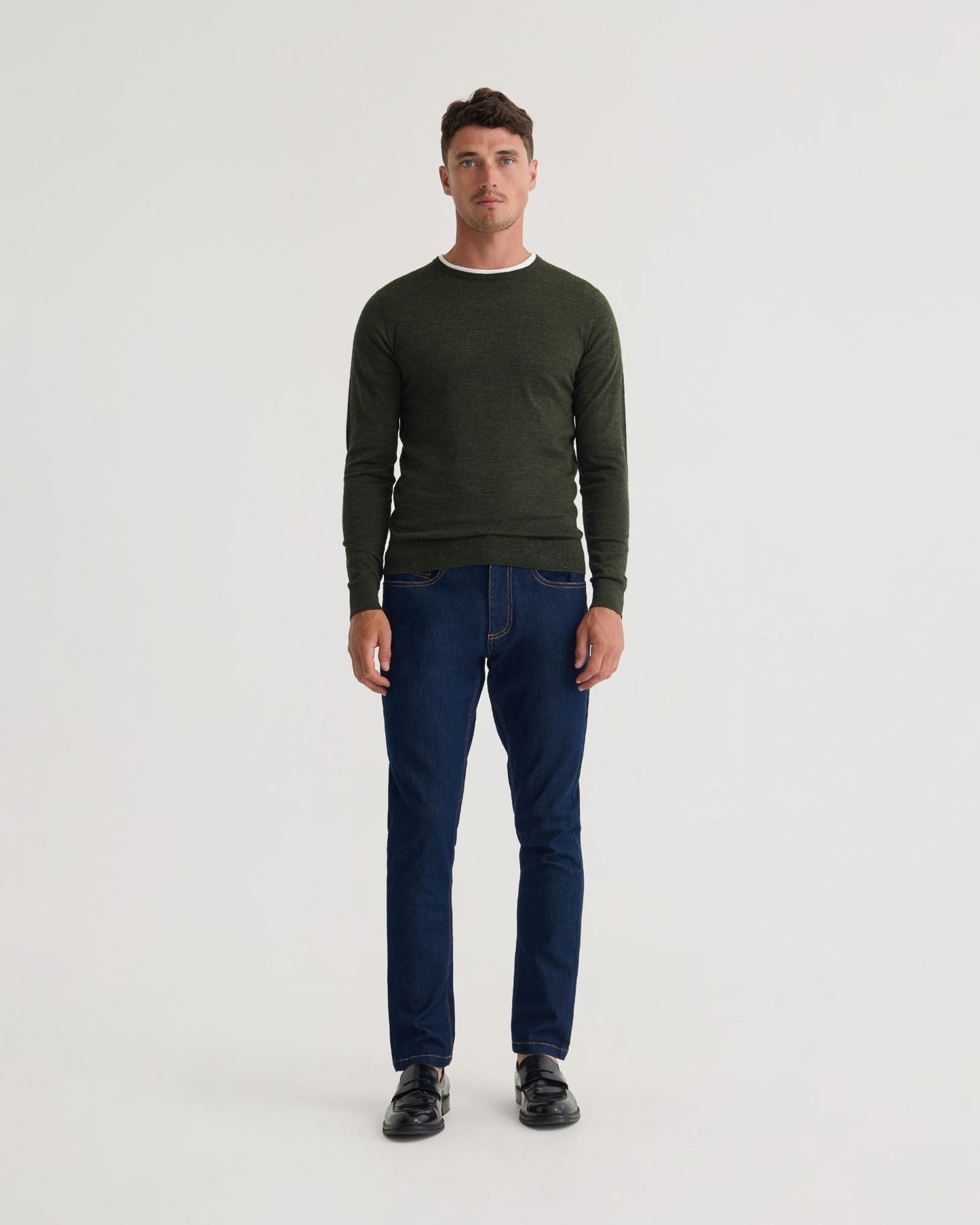 Crew Neck Pure Wool Pullover