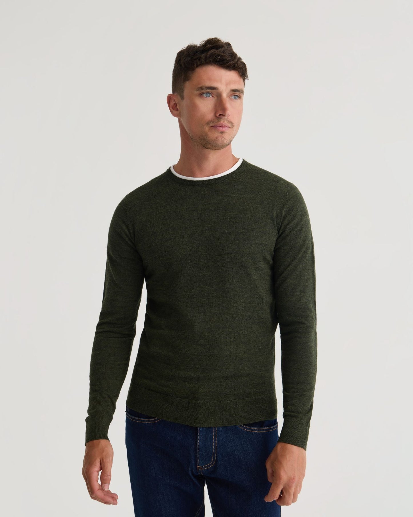Crew Neck Pure Wool Pullover
