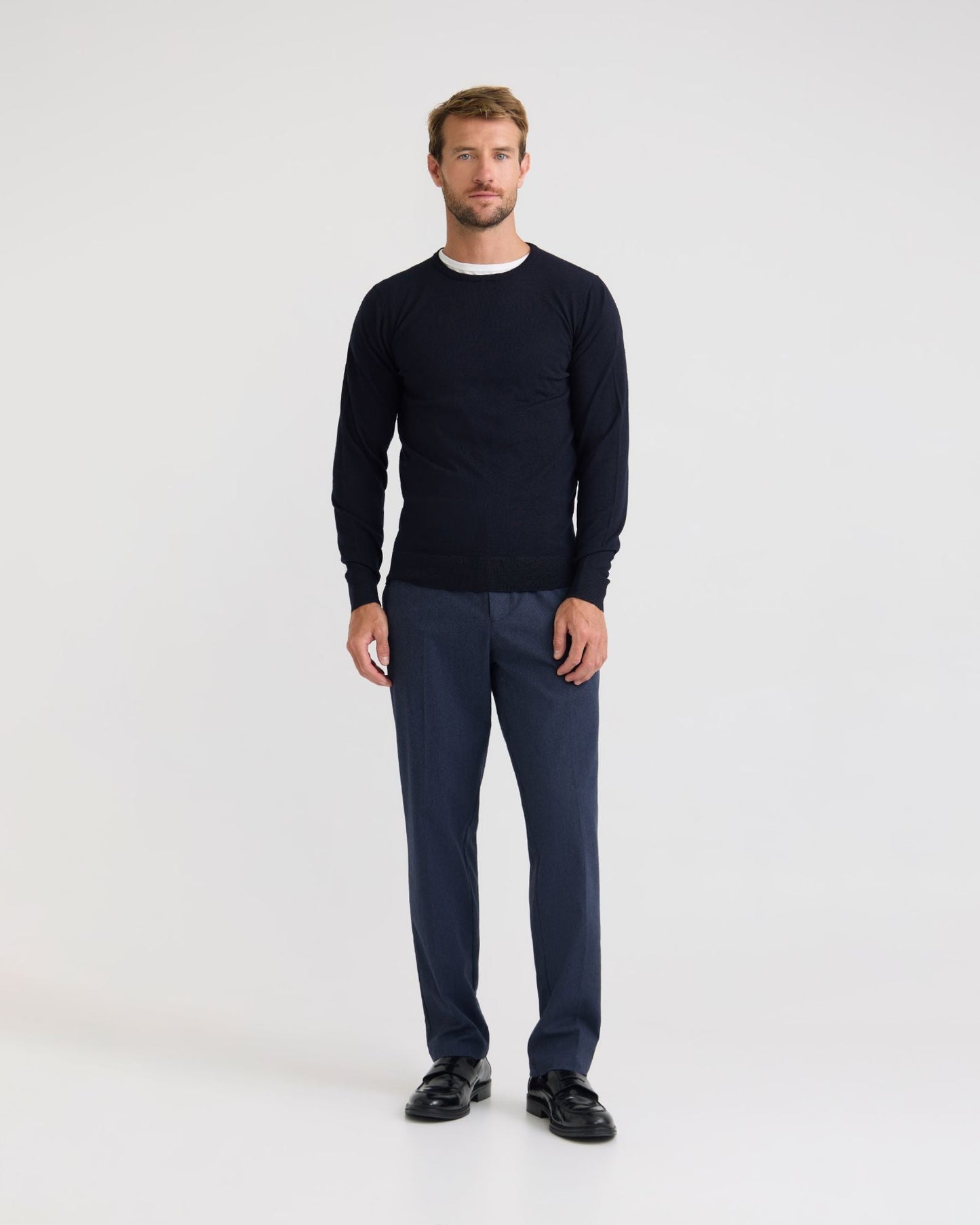 Crew Neck Pure Wool Pullover