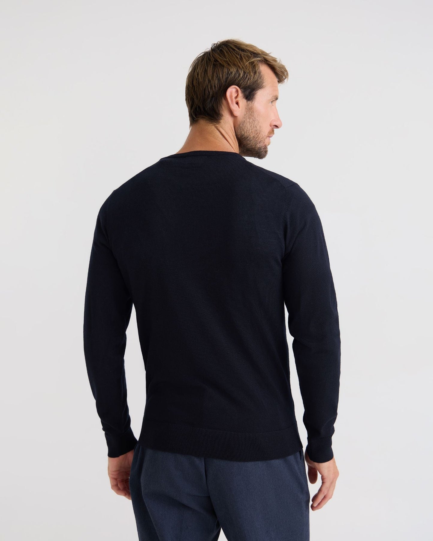 Crew Neck Pure Wool Pullover