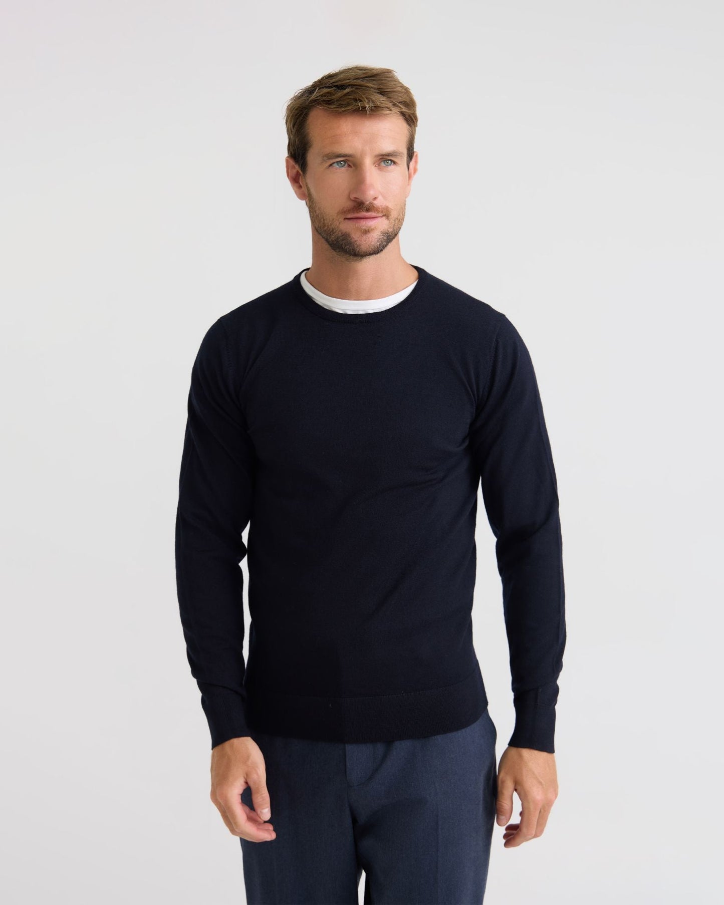 Crew Neck Pure Wool Pullover