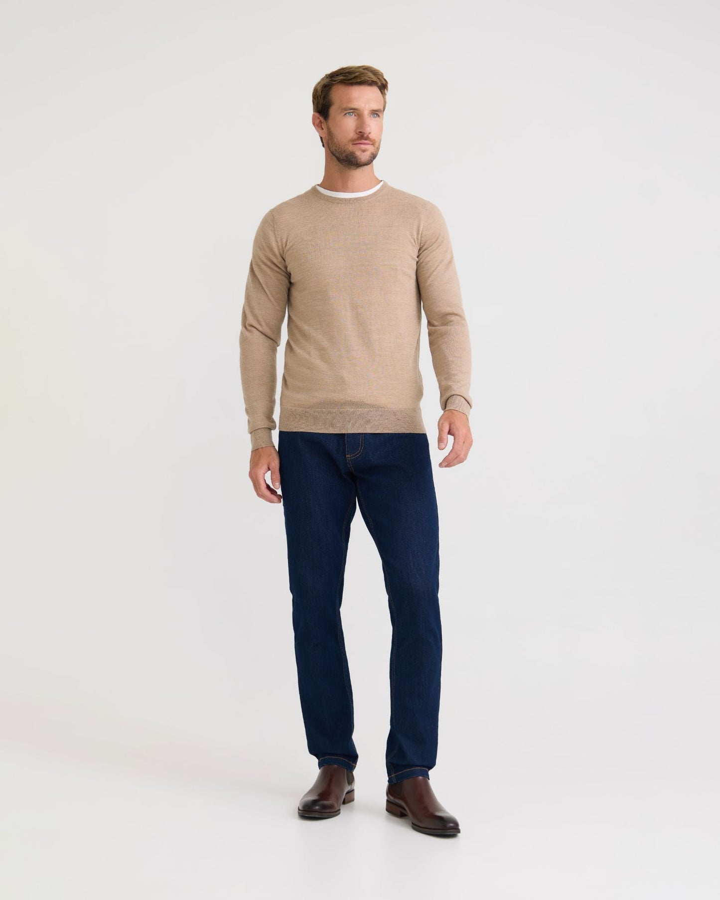 Crew Neck Pure Wool Pullover