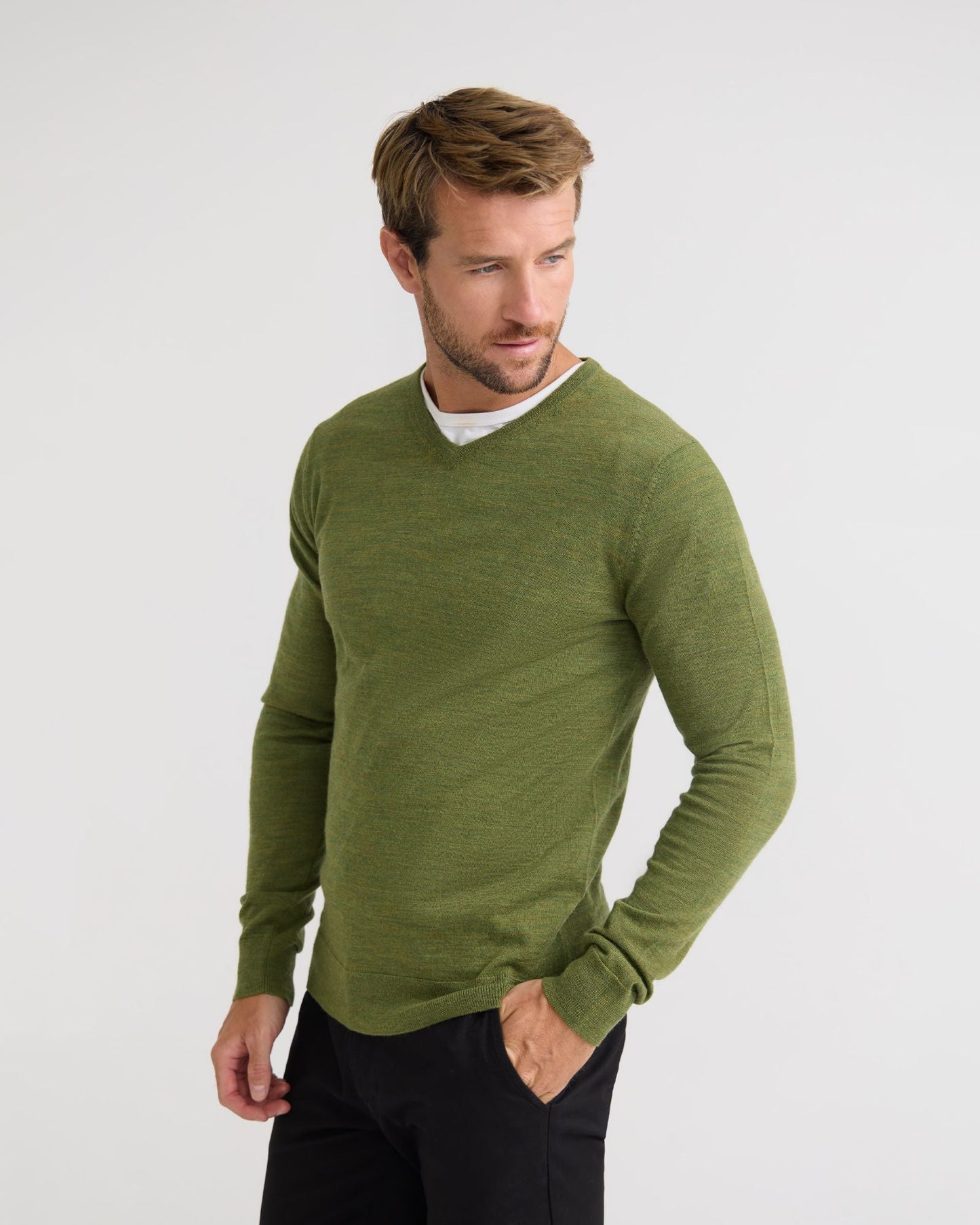 Basic V-Neck Pure Wool Pullover