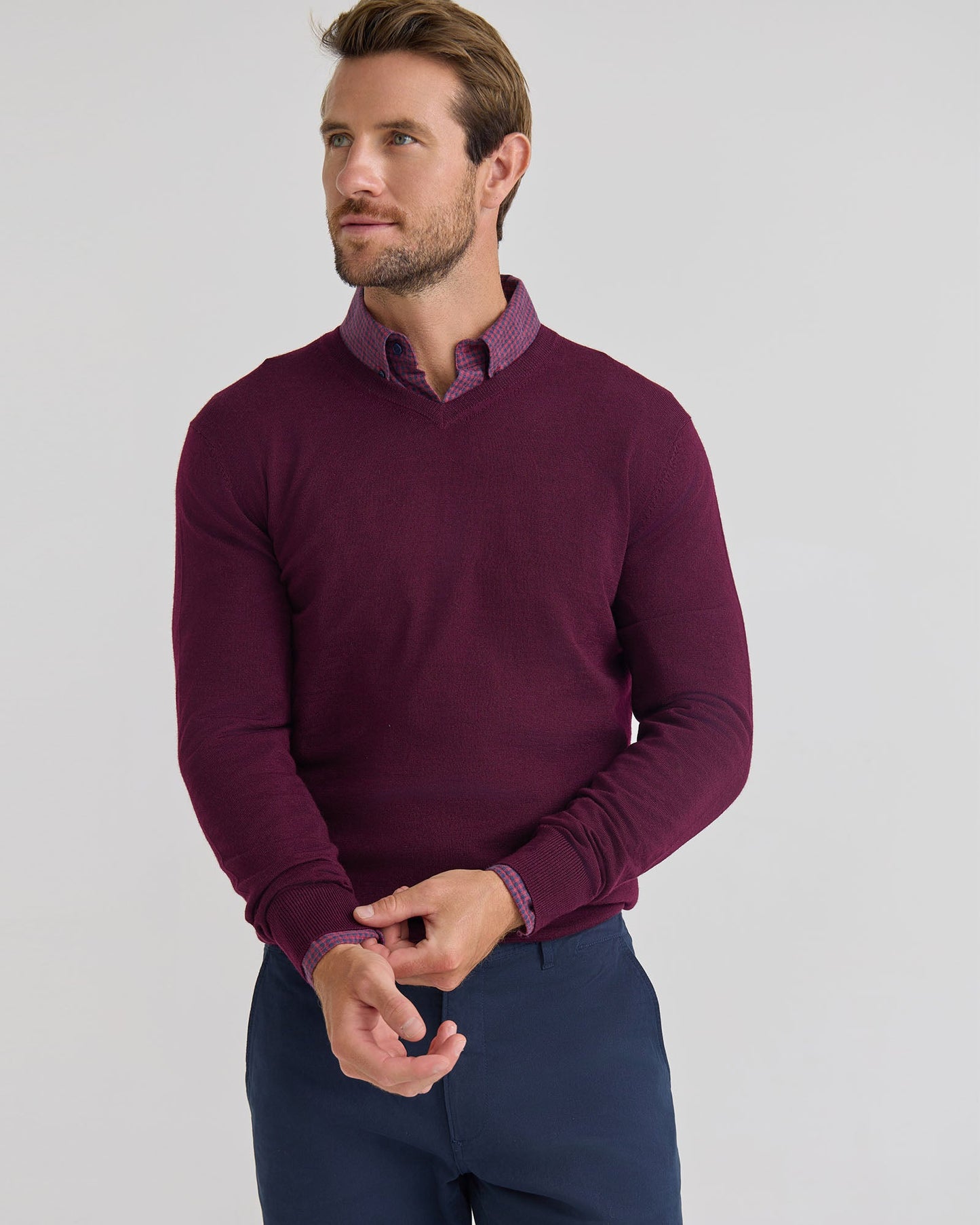 Basic V-Neck Pure Wool Pullover