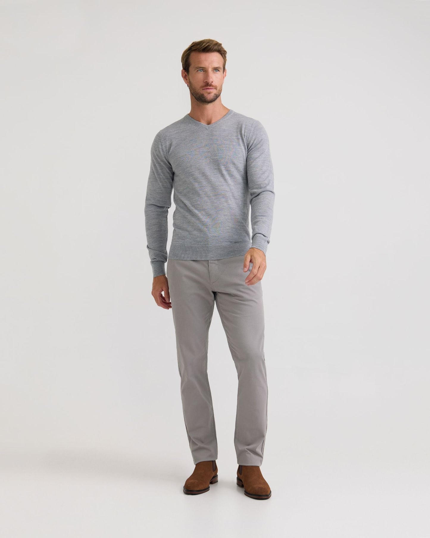 Basic V-Neck Pure Wool Pullover