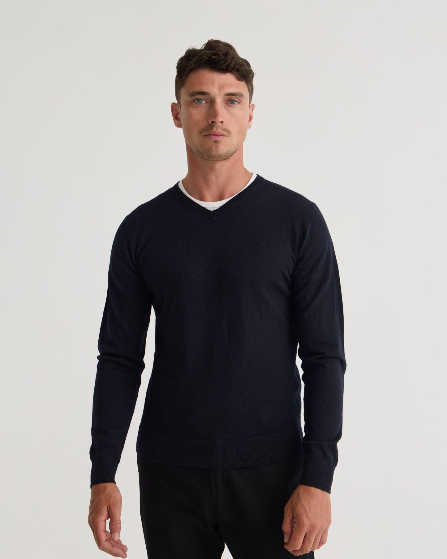 Basic V-Neck Pure Wool Pullover