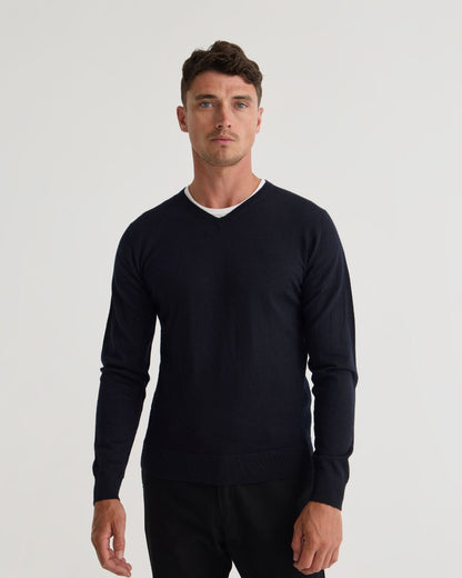 Basic V-Neck Pure Wool Pullover