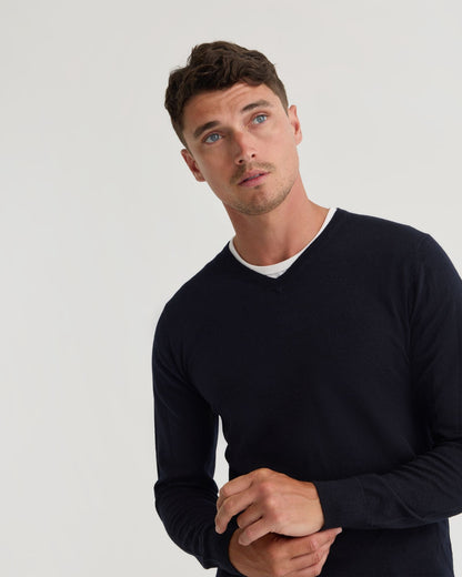 Basic V-Neck Pure Wool Pullover
