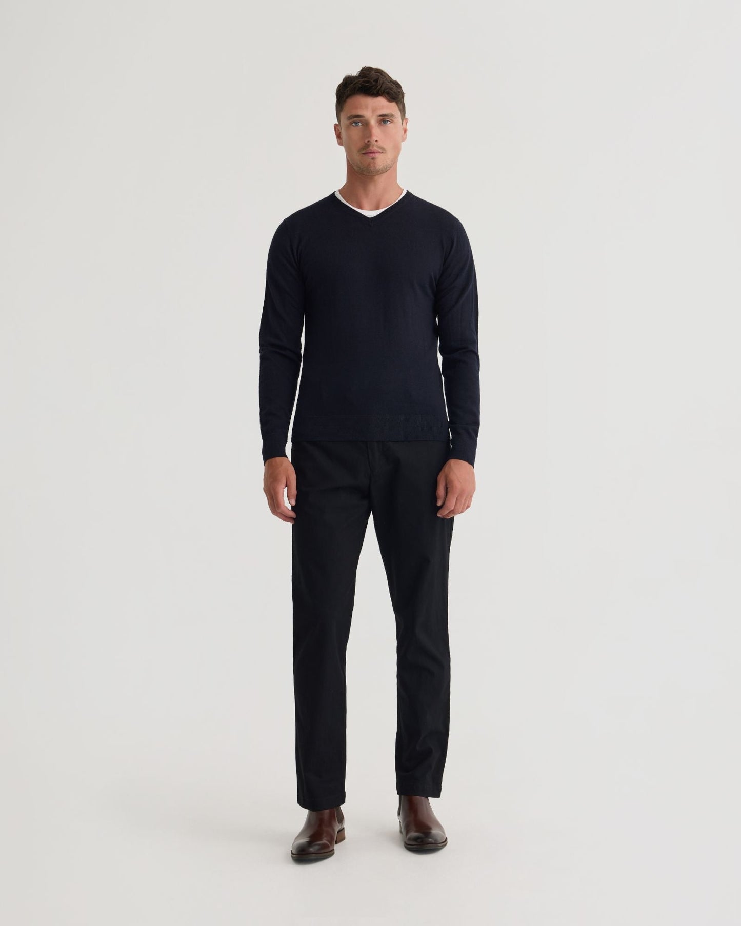 Basic V-Neck Pure Wool Pullover