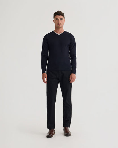 Basic V-Neck Pure Wool Pullover