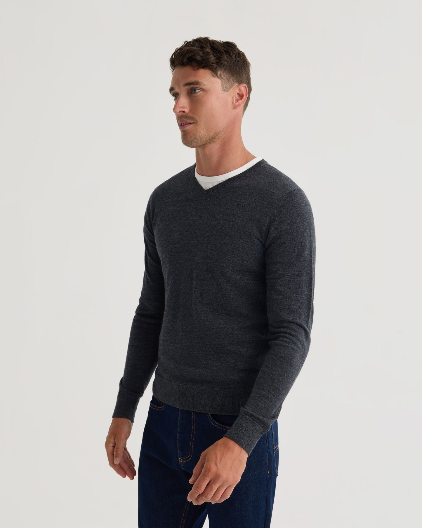 Basic V-Neck Pure Wool Pullover