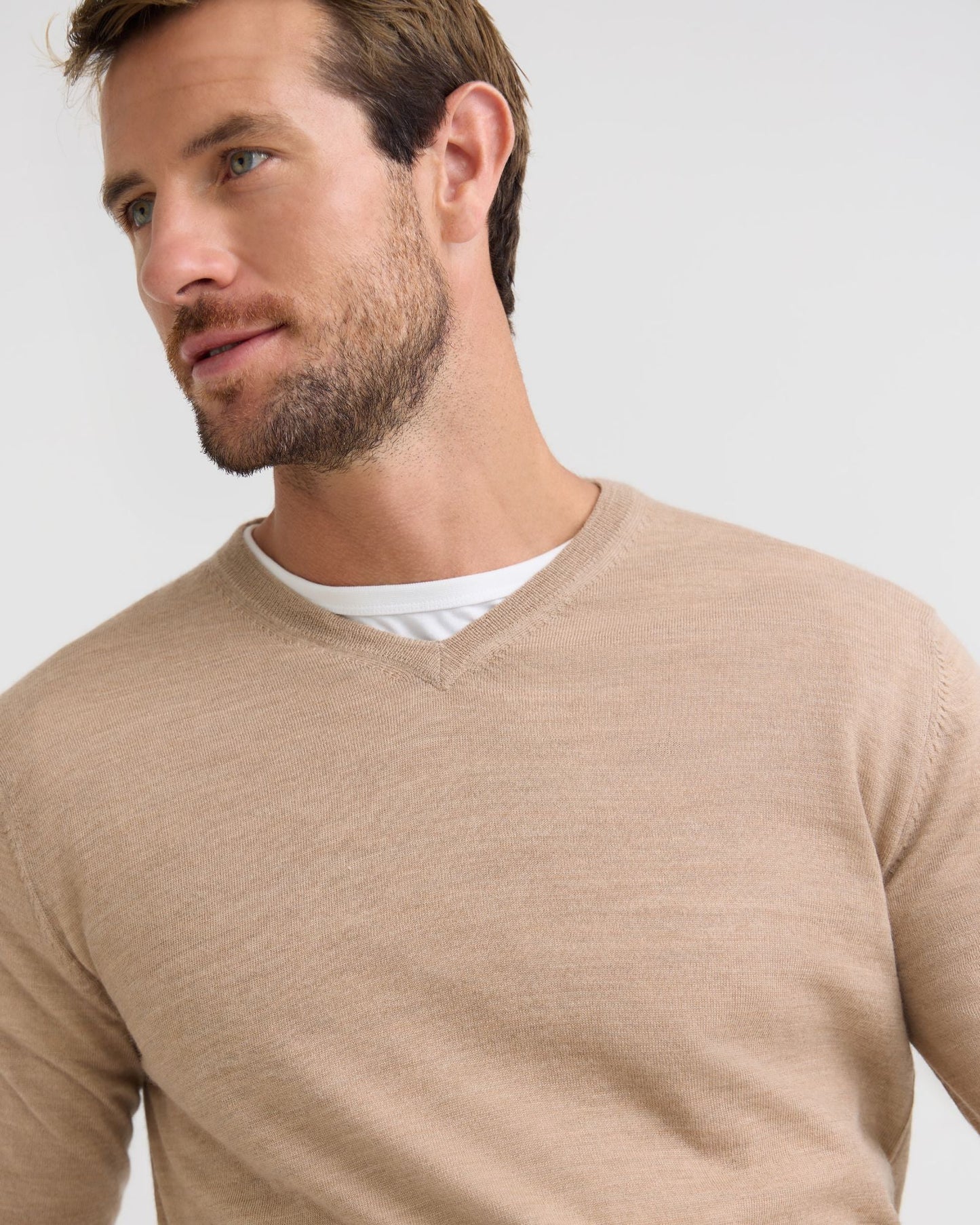 Basic V-Neck Pure Wool Pullover