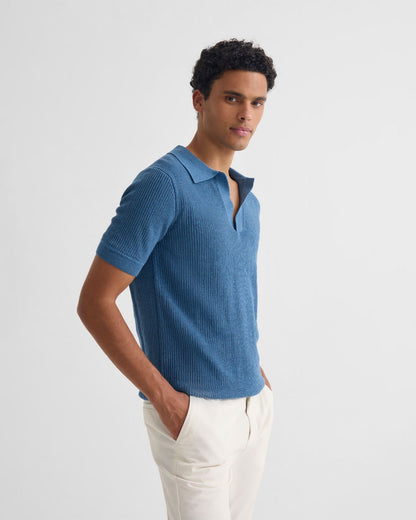 Huck Lined Knitted Polo