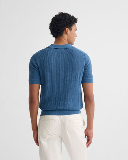 Huck Lined Knitted Polo