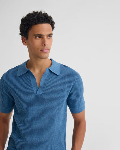 Huck Lined Knitted Polo