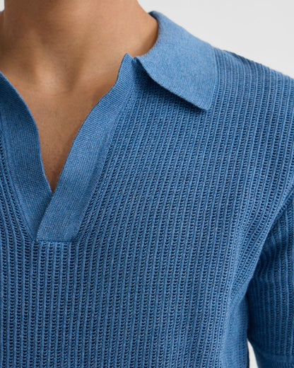 Huck Lined Knitted Polo
