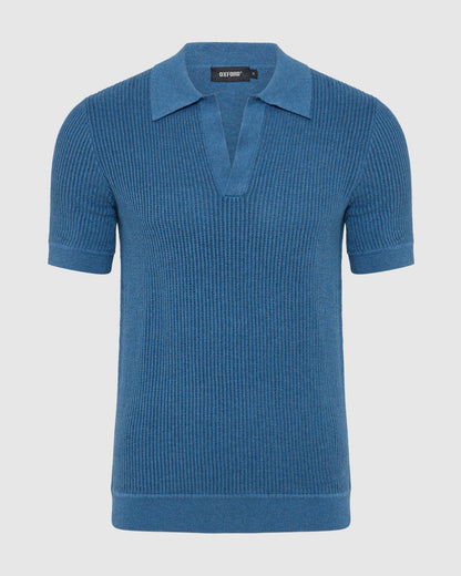 Huck Lined Knitted Polo