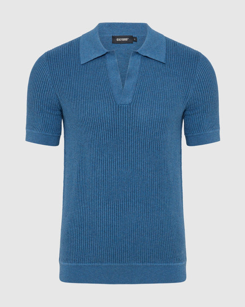 Huck Lined Knitted Polo