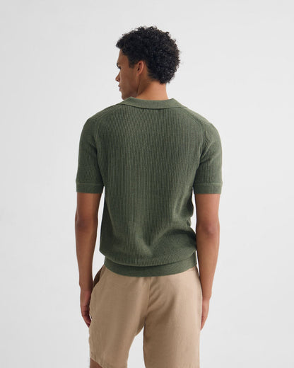 Huck Lined Knitted Polo