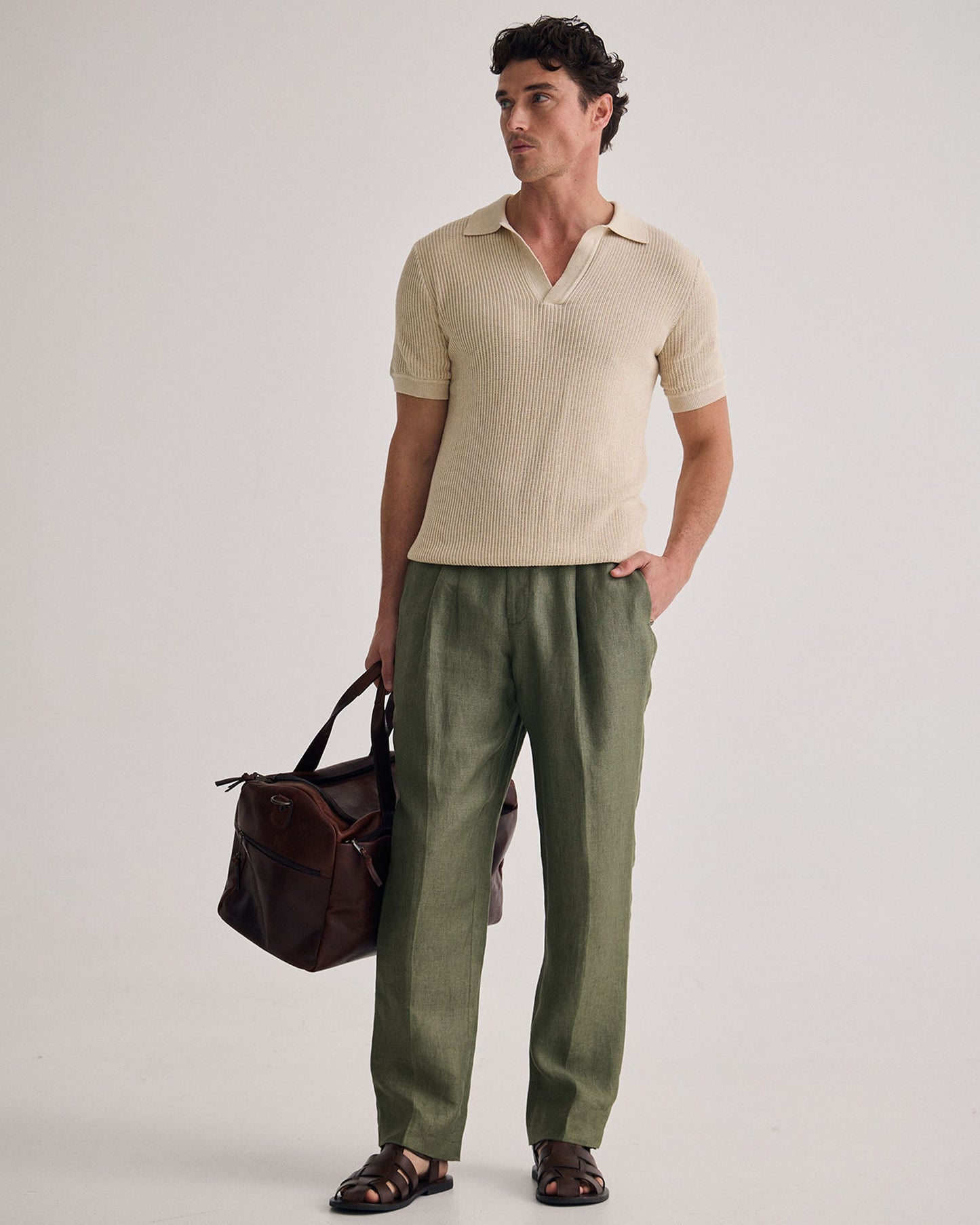 Huck Lined Knitted Polo