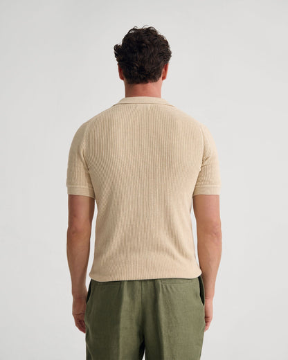 Huck Lined Knitted Polo