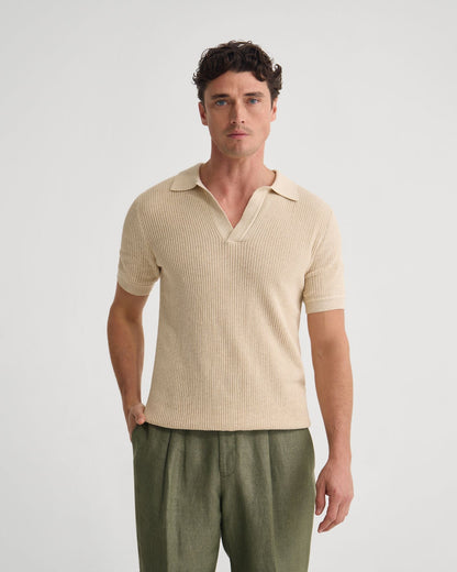 Huck Lined Knitted Polo
