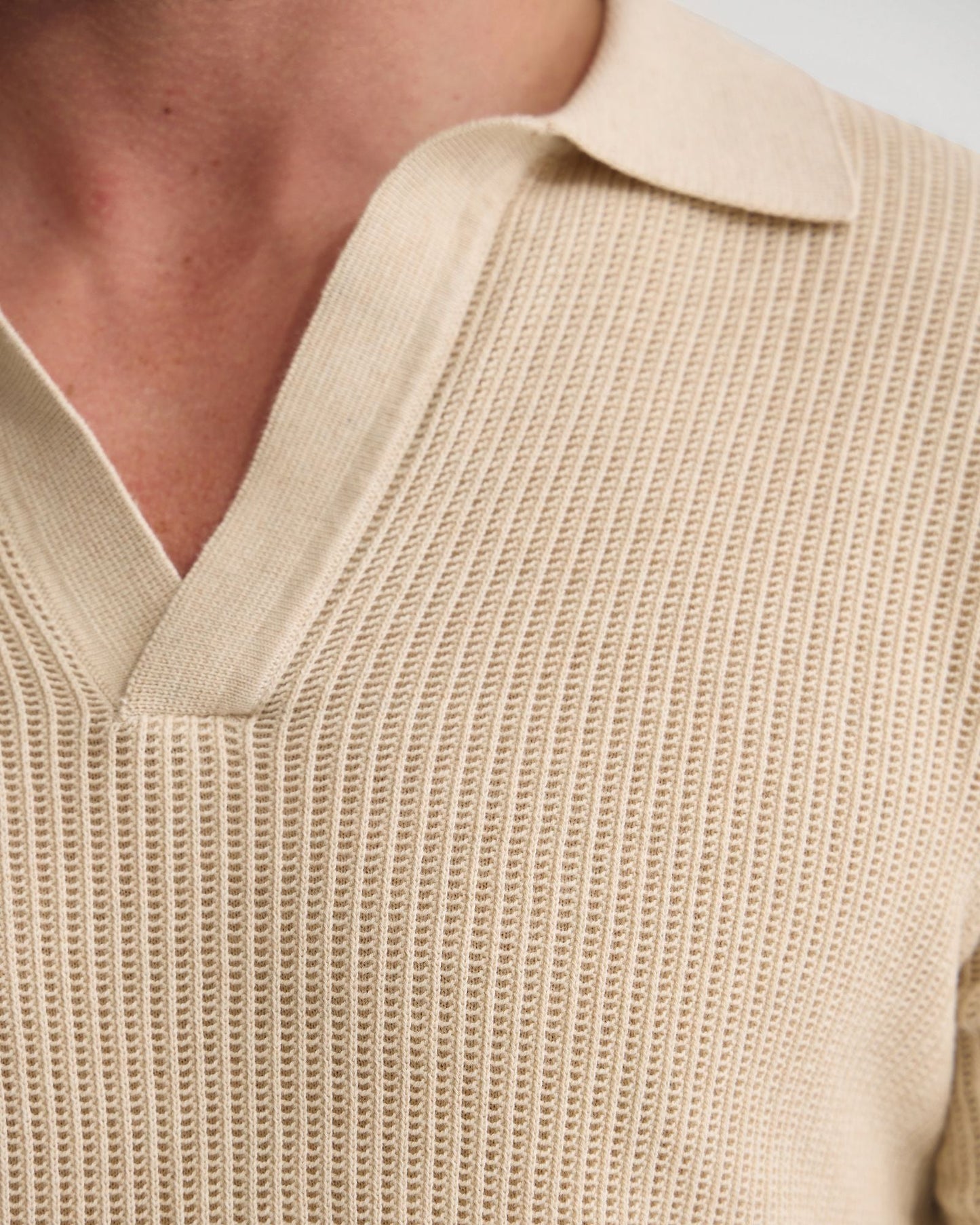 Huck Lined Knitted Polo