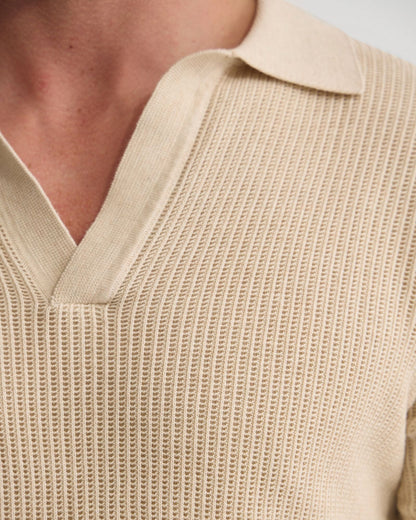 Huck Lined Knitted Polo