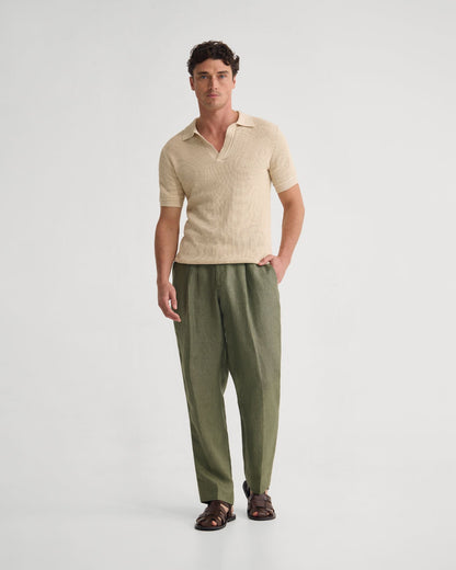 Huck Lined Knitted Polo