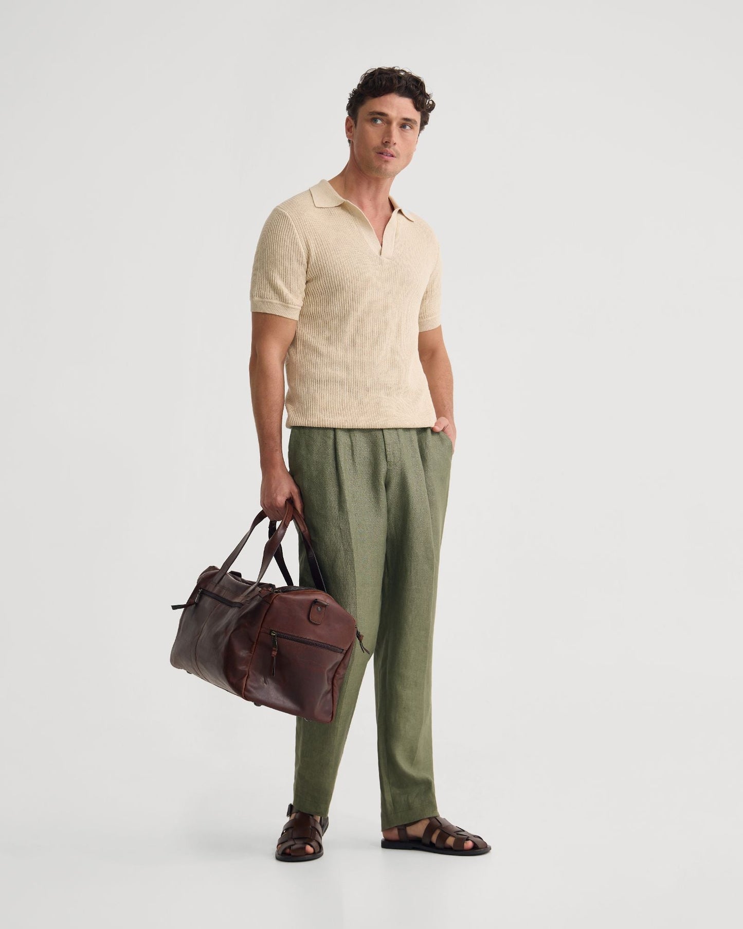 Huck Lined Knitted Polo