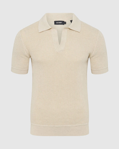 Huck Lined Knitted Polo