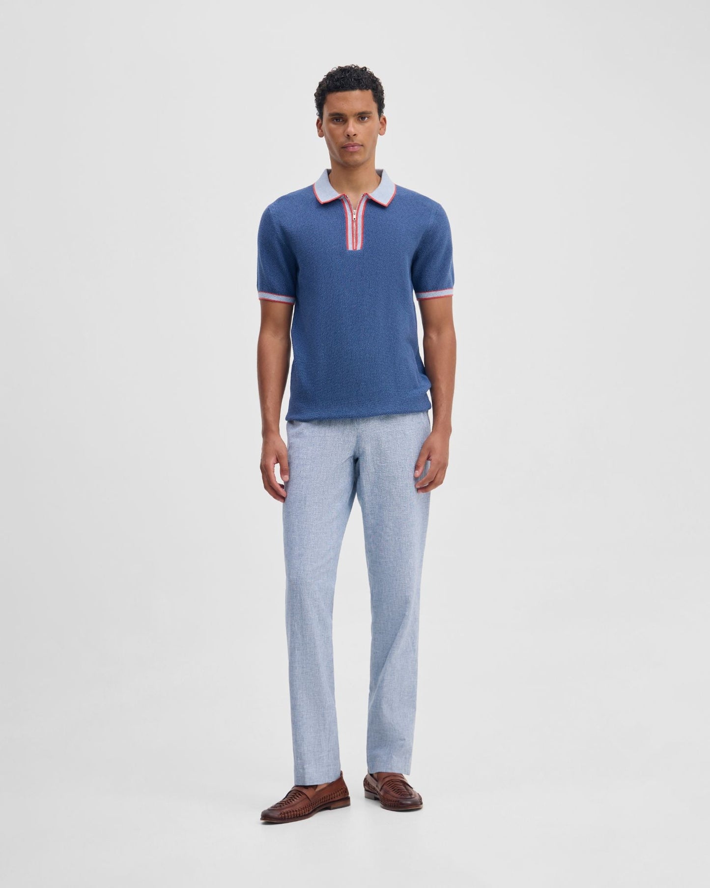 Holden Zip Neck Knitted Polo