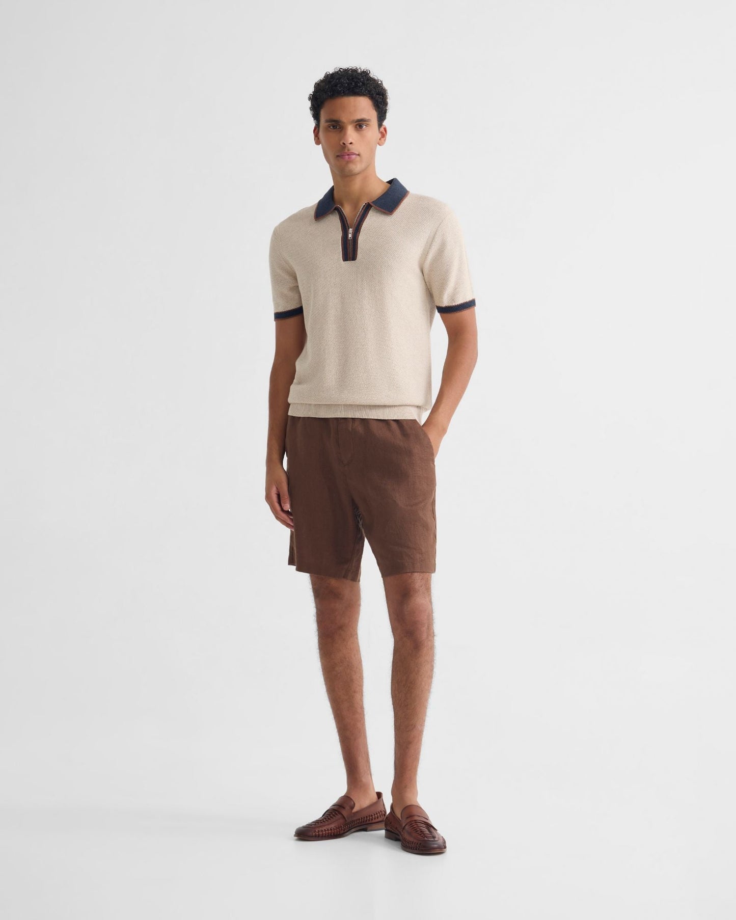 Holden Zip Neck Knitted Polo