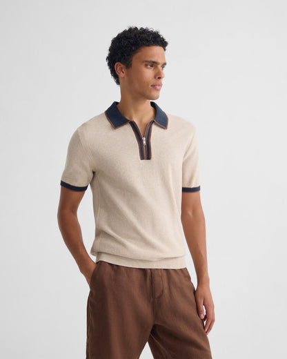 Holden Zip Neck Knitted Polo